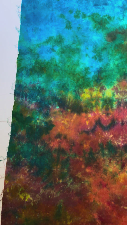 Hand Dyed Quilting Fabric Panel – Autumn Meadow Cotton Fabric for Art Quilts, Landscape Quilts and Textile Art