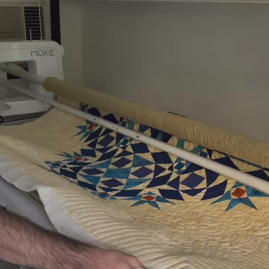 Video showing detail storm at sea quilt