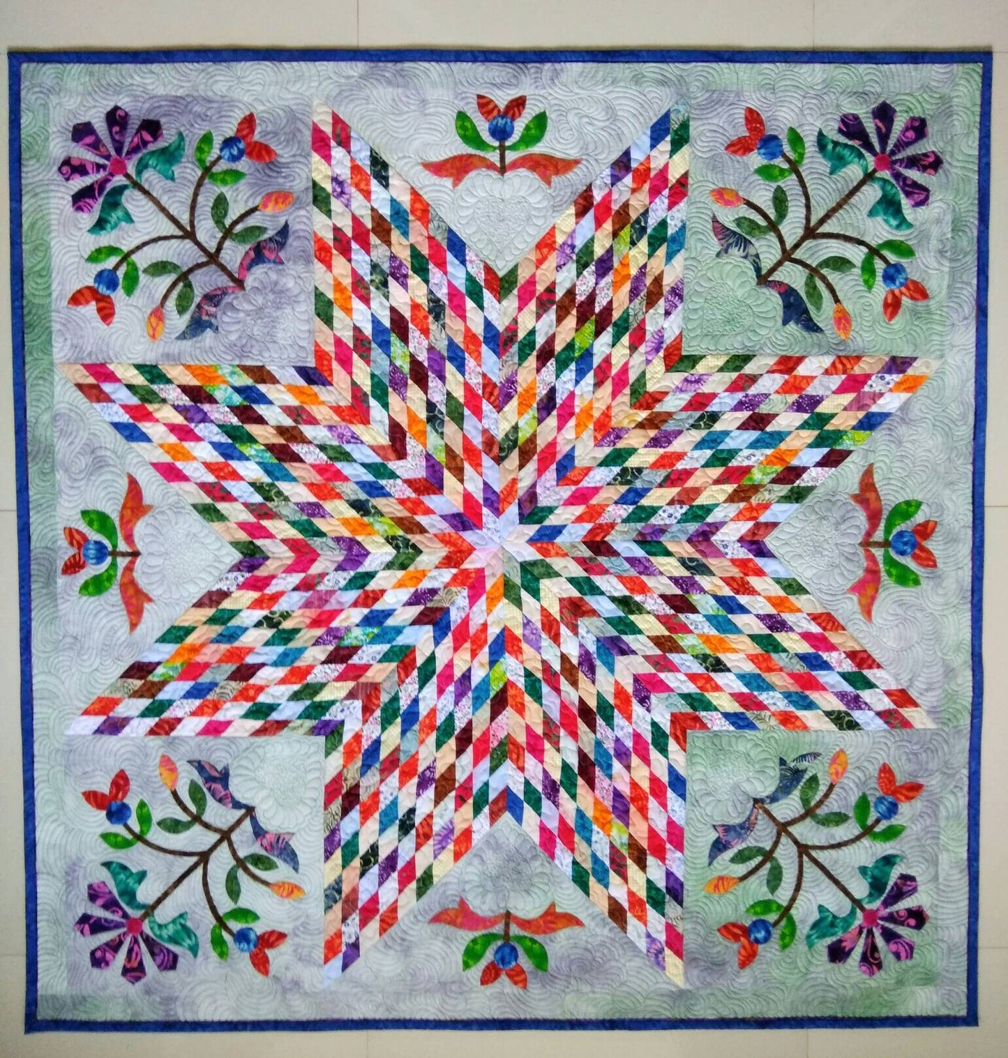 Handmade Lone Star Quilted Wall Art - Texas Star - Heirloom Quality - Quilted wall art