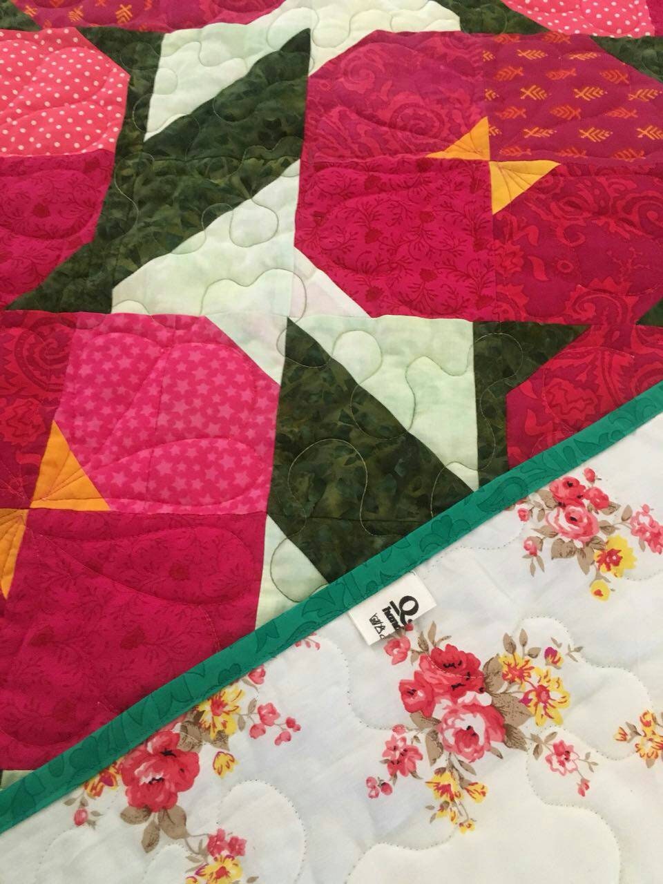 Poppies Quilt - Flower Garden Quilt - Queen Size Quilt - Twin Quilt - Quilted Bedspreads - Floral Quilt - Handmade Patchwork Quilt