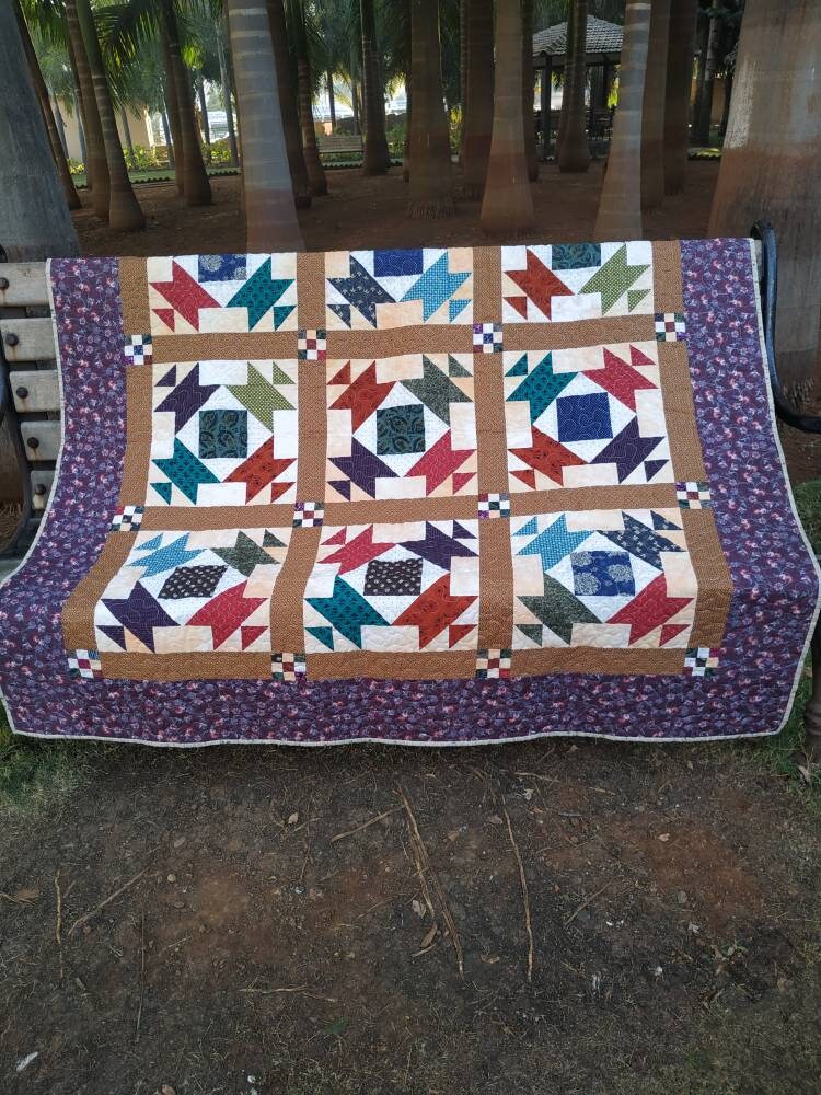 Civil War Reproduction Quilt - Antique Style Heirloom quilt - Handmade quilt sale - Couch Throw or Wall Decor