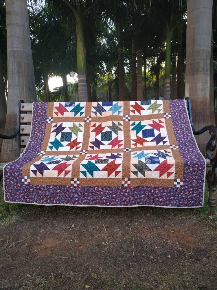 Civil War Reproduction Quilt - Antique Style Heirloom quilt - Handmade quilt sale - Couch Throw or Wall Decor