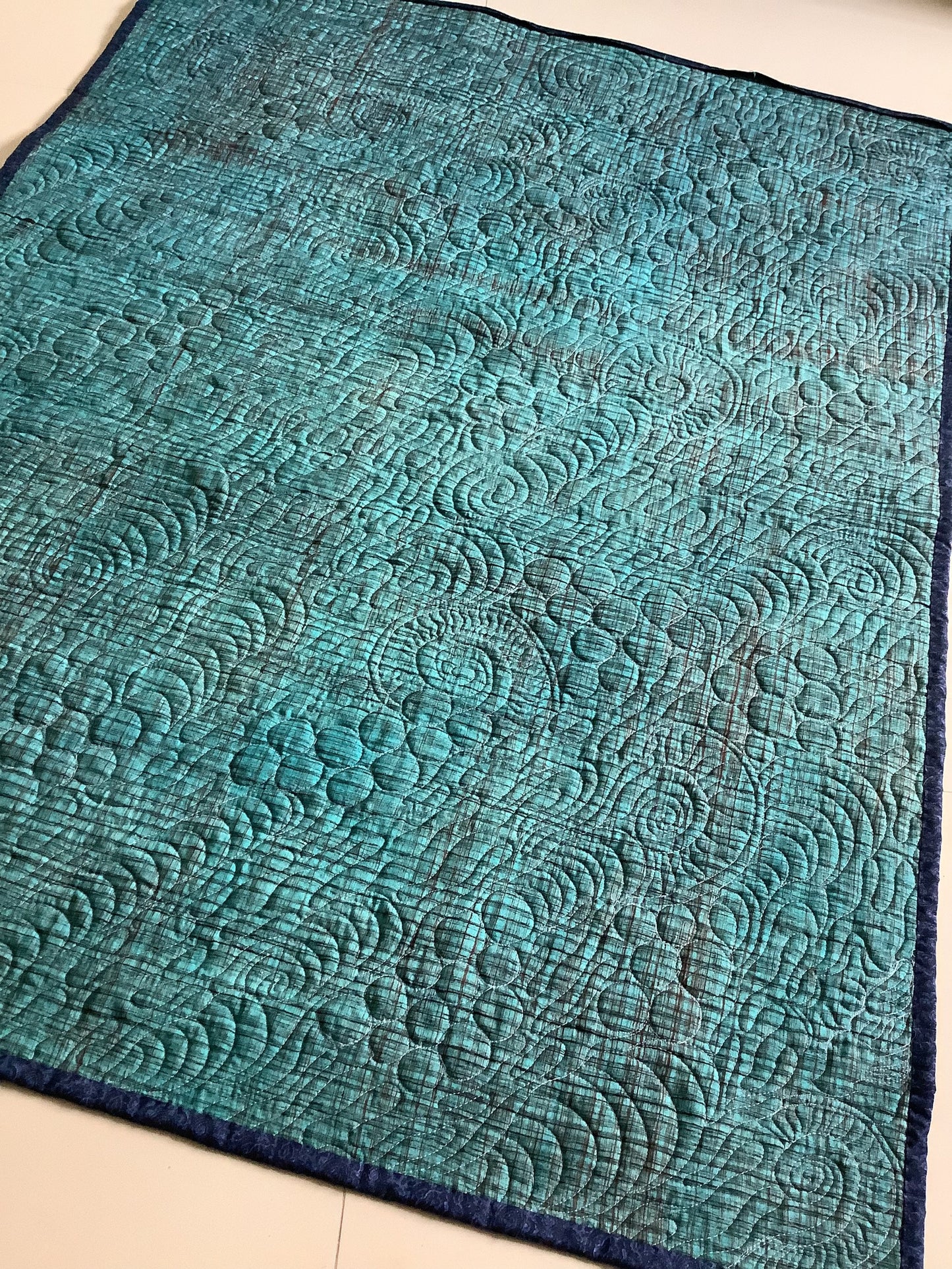 Ocean Waves Art Quilt - New York Beauty Design - Textile Wall Hanging - Modern Fiber Art - Quilts & Beyond