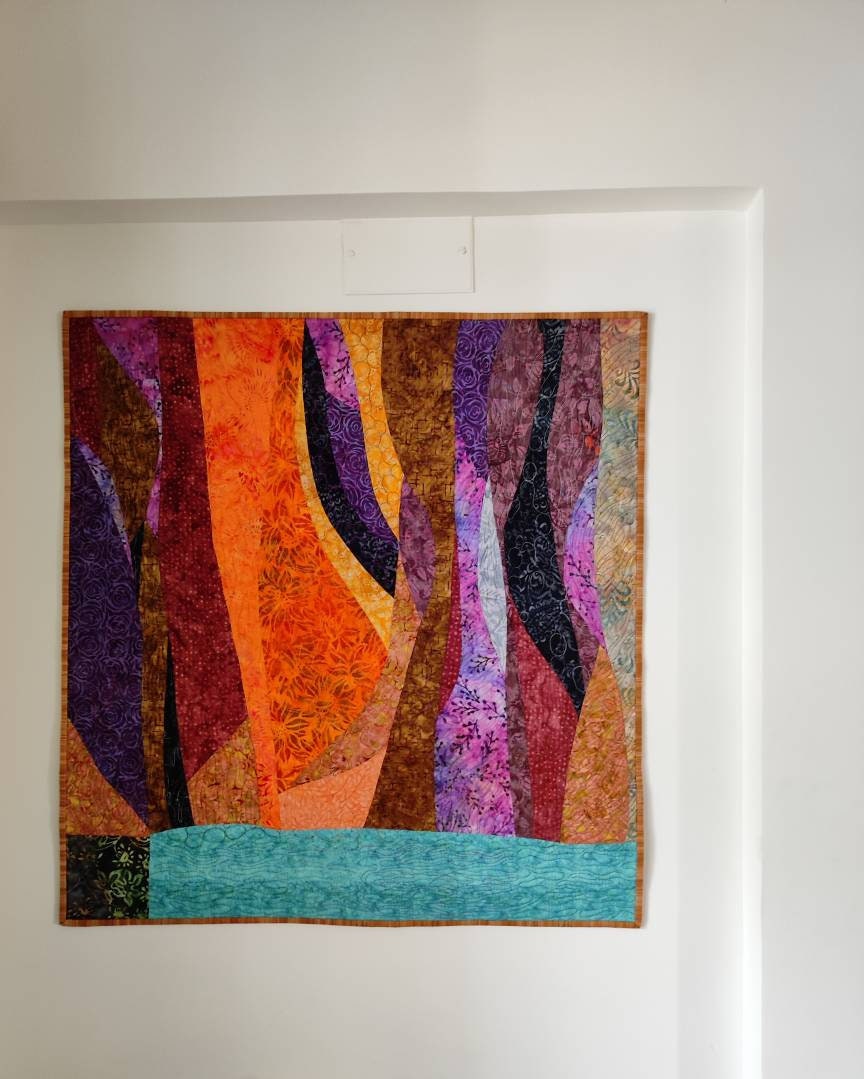 Long shot of canyon walk wall art quilt