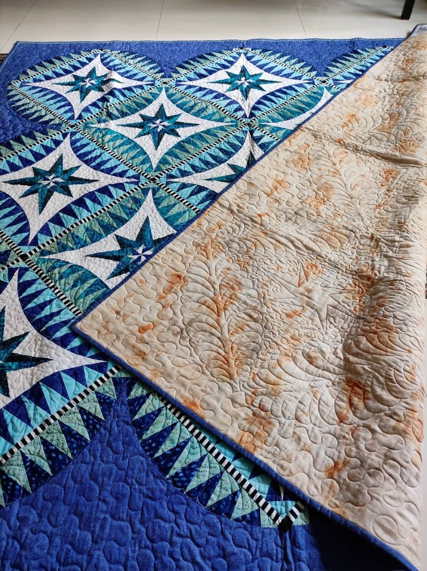 Blue and white quilt - 'Something Blue' Quilt - Show quilt from International Quilt Show - Wall Art or Bedspread"