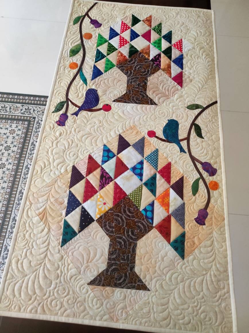 Small Tree of Life Wall Art Quilt - A Unique Handcrafted Masterpiece