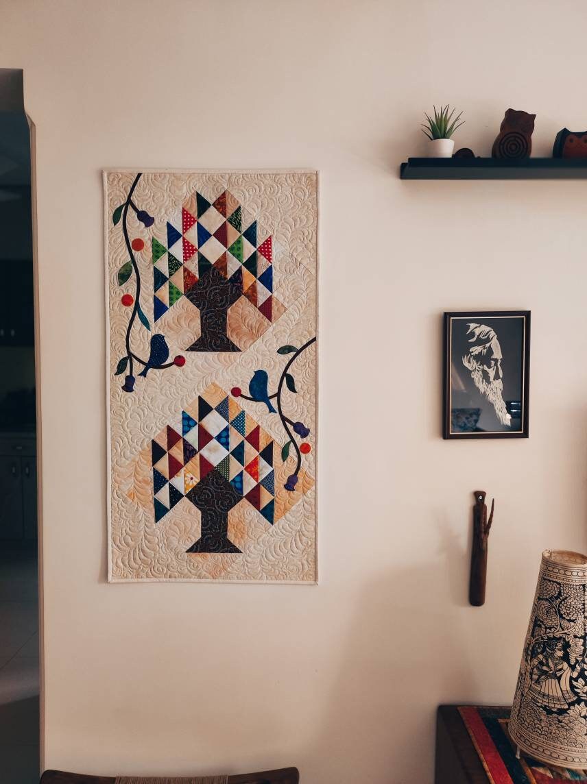 Small Tree of Life Wall Art Quilt - A Unique Handcrafted Masterpiece