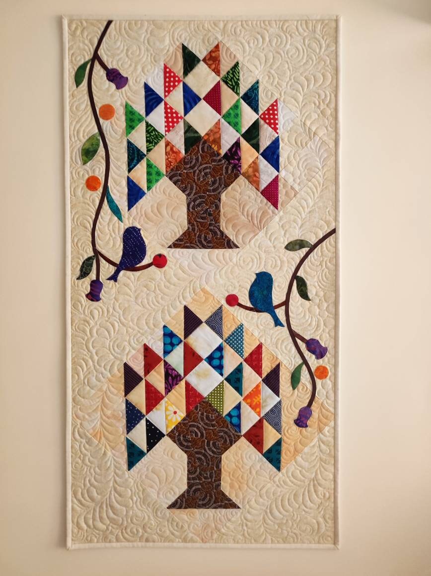 Small Tree of Life Wall Art Quilt - A Unique Handcrafted Masterpiece