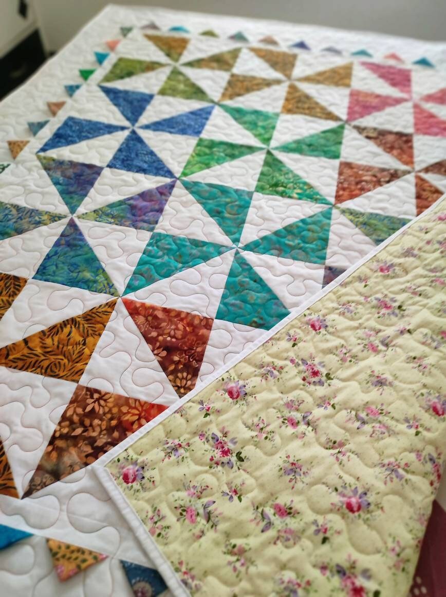 Image showing rainbow baby quilt backing 