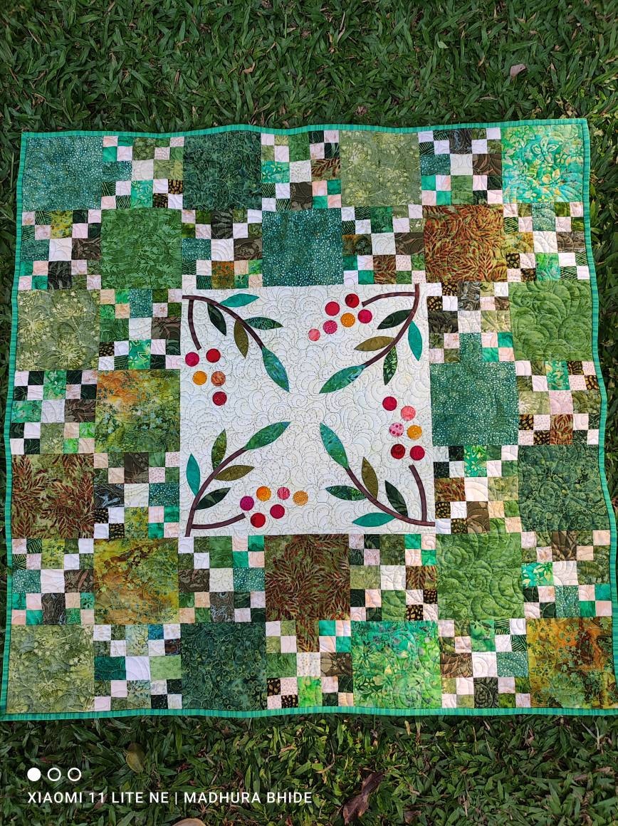 Green throw quilt, quilted wall art, wall quilt quilt sale, tree quilt, baby quilt, quilted table topper, green room decor, homemade quilt